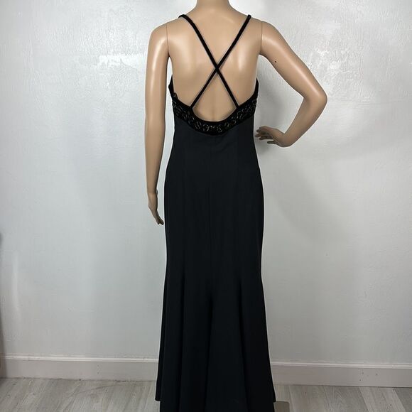 Cache Black Beaded Sleeveless Evening Maxi Dress Size 8 - Picture 4 of 10